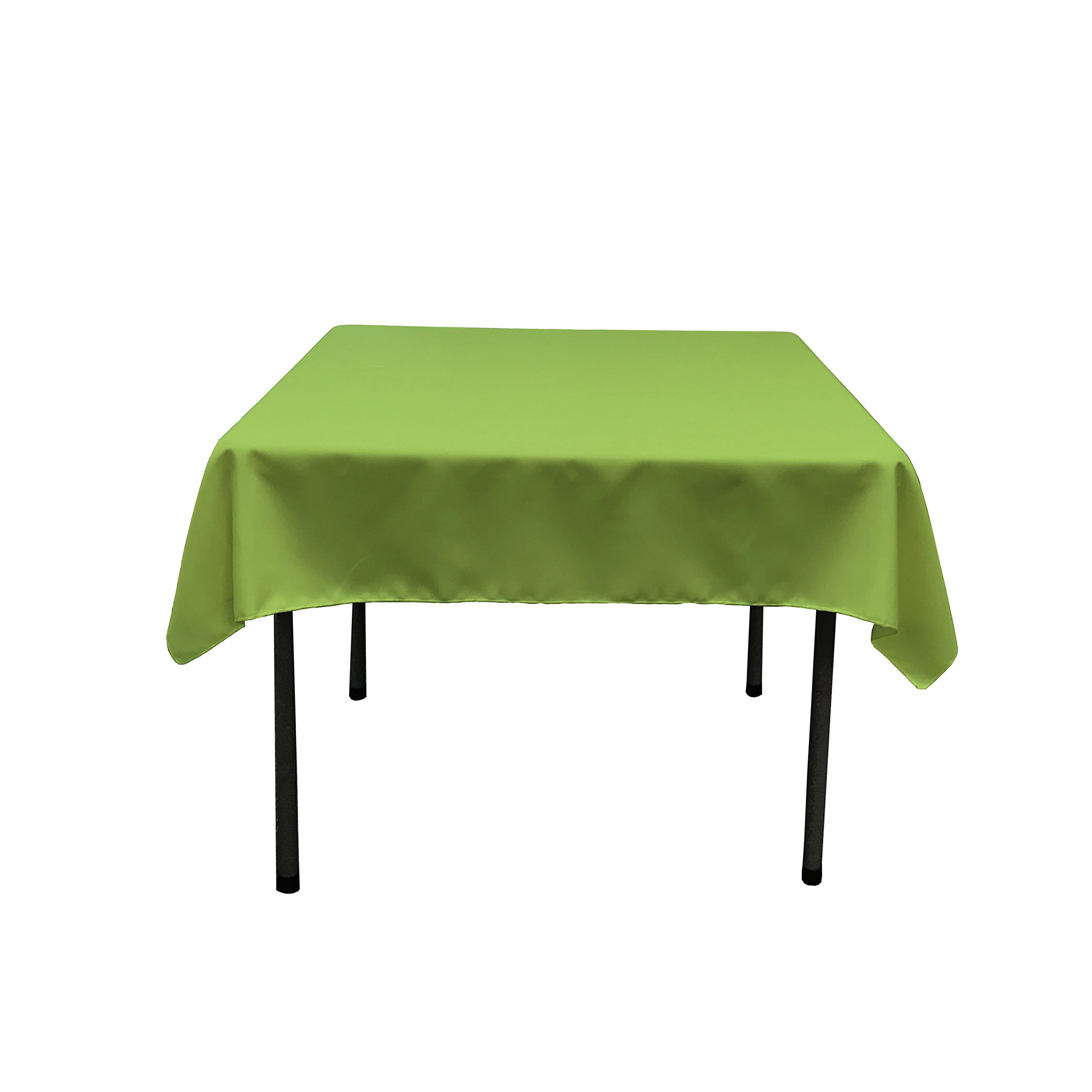 LA Linen Polyester Poplin Square Tablecloth, 52 by 52-Inch, Lime — image 1
