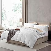 Hearth & Harbor Full Duvet Cover Set - Full Soft Prewashed White Duvet Cover, 3 Piece Set with Zipper Closure, 1 Duvet Cover 80x90 inches and 2 Pillow Shams