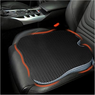ZHOOGE Car Seat Cushion Memory Foam Wedge Pad for Office Chair Black