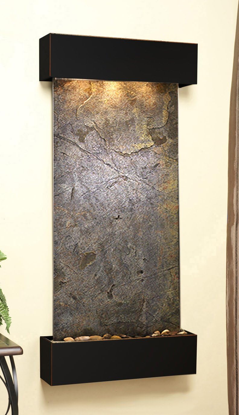 Cascade Springs Water Feature with Blackened Copper Trim and Square Edges (Green FeatherStone): Home & Kitchen