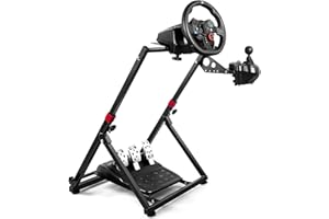 Guil Vim steering Wheel Stand Foldable for Logitech G923 G29 G920 G27 G25 for Thrustmaster GT500 T300RS/T300GT/ T500RS/TGT/TS T248X T248 T300 T458 TX Foldable Tilt-Adjustable Racing Stand