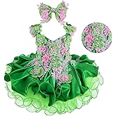 Jenniferwu Baby Girl Pageant Dress Handmade Beaded Dresses Toddler Pageant Girl's Princess Dress
