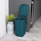 Addis 519354 18 Litre Kitchen Recycling Bin with Clip Lock Lid Teal view 3