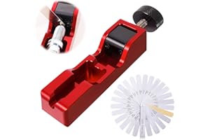 Zihvfzu Universal Spark Plug Gap Tool with 32 Blades Steel Feeler Gauge for Most 10mm, 12mm, 14mm, and 16mm Spark Plugs Red: Spark Plug Gapping Adjustment Tool