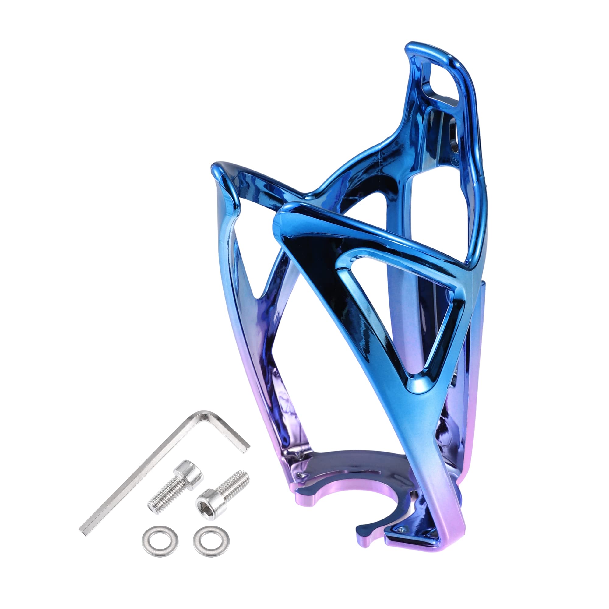 X AUTOHAUX 1 Set Bike Water Bottle Cage Holder Plastic Gradient Blue Purple