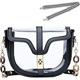 KKXIU Clear Crossbody Bag for Women Stadium Approved Vegan Leather Concert Shoulder Sports See-Through Purse | Stadium Approved, Concert, Sports, See-Through