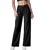 Women's Waffle Knit Pants Wide Leg Dress Pants Plicated Casual Slacks Work Trousers 27"/29"