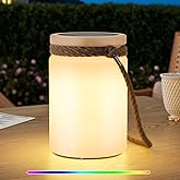uuffoo Solar Table Lamp Lantern LED Outdoor Cordless IP44 RGB and Warm White Dimmable for Patio Camping Restaurant Terrace​​