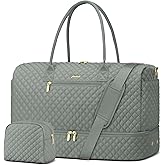 Travel Bag Weekender Bags for Women - Carry on Overnight Bag with Shoe Compartment Duffle Bag with Laptop Pocket Hospital Bag for Labor Delivery Gym Tote Bag with Toiletry Bag Dark Green
