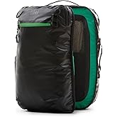COR Surf Travel Backpack Carry On Backpack for Airplanes - Island Hopper 2.0 Travel Backpack with Clamshell Design - Black with Green Zipper