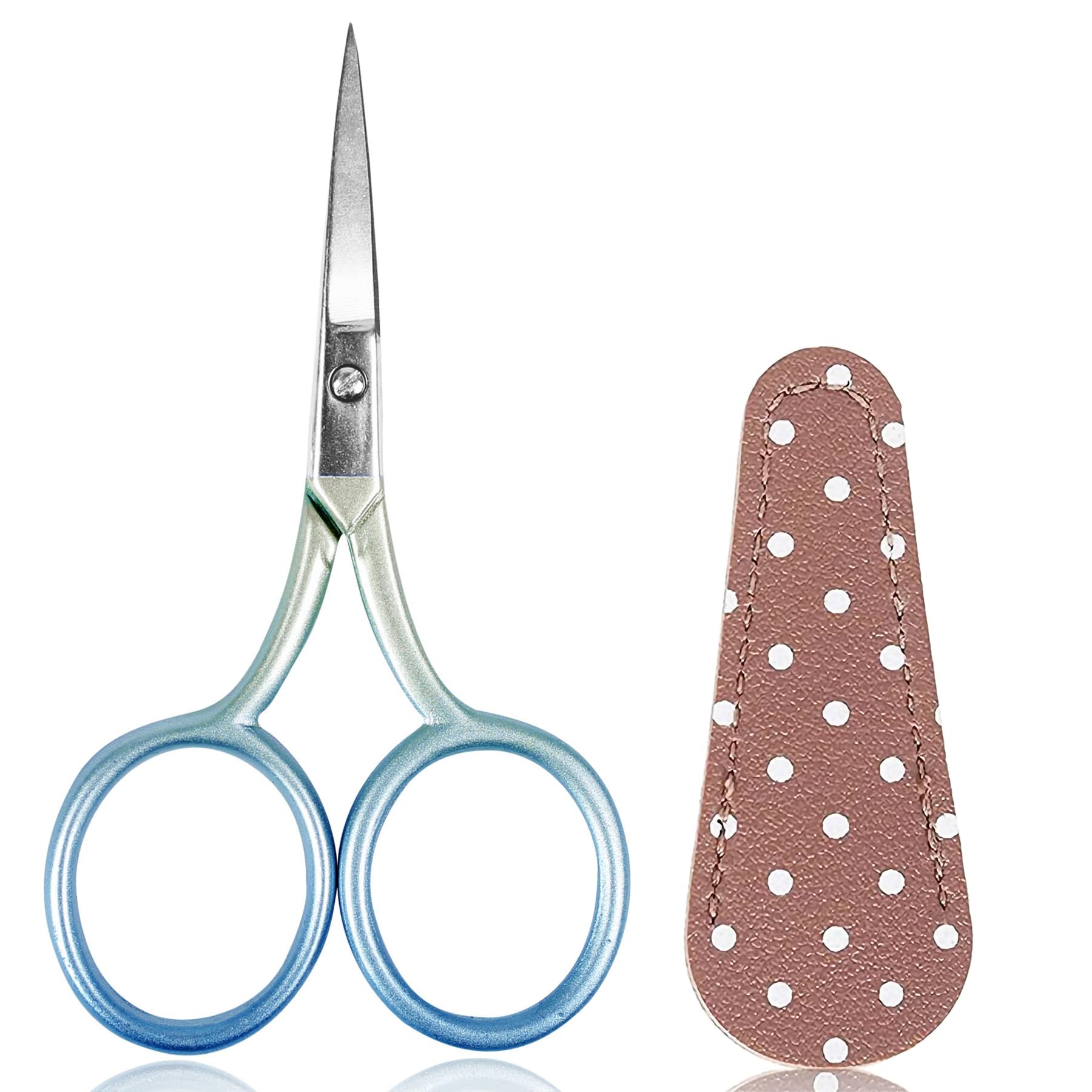 BIHRTC 3.6 Inch Small Embroidery Scissors Stainless Steel Straight Sharp Tip Shear with Leather Cover DIY Tools Dressmaker for Sewing Craft Needlepoint Thread Scissors