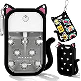 Estedro Cat Silicone Case for Touchland Hand Sanitizer Spray Cute Protective Case Compatible with Touchland Portable Hand Sanitizer Holder Keychain with 6 Charms for Power Mist and Glow Mist 1 Fl Oz