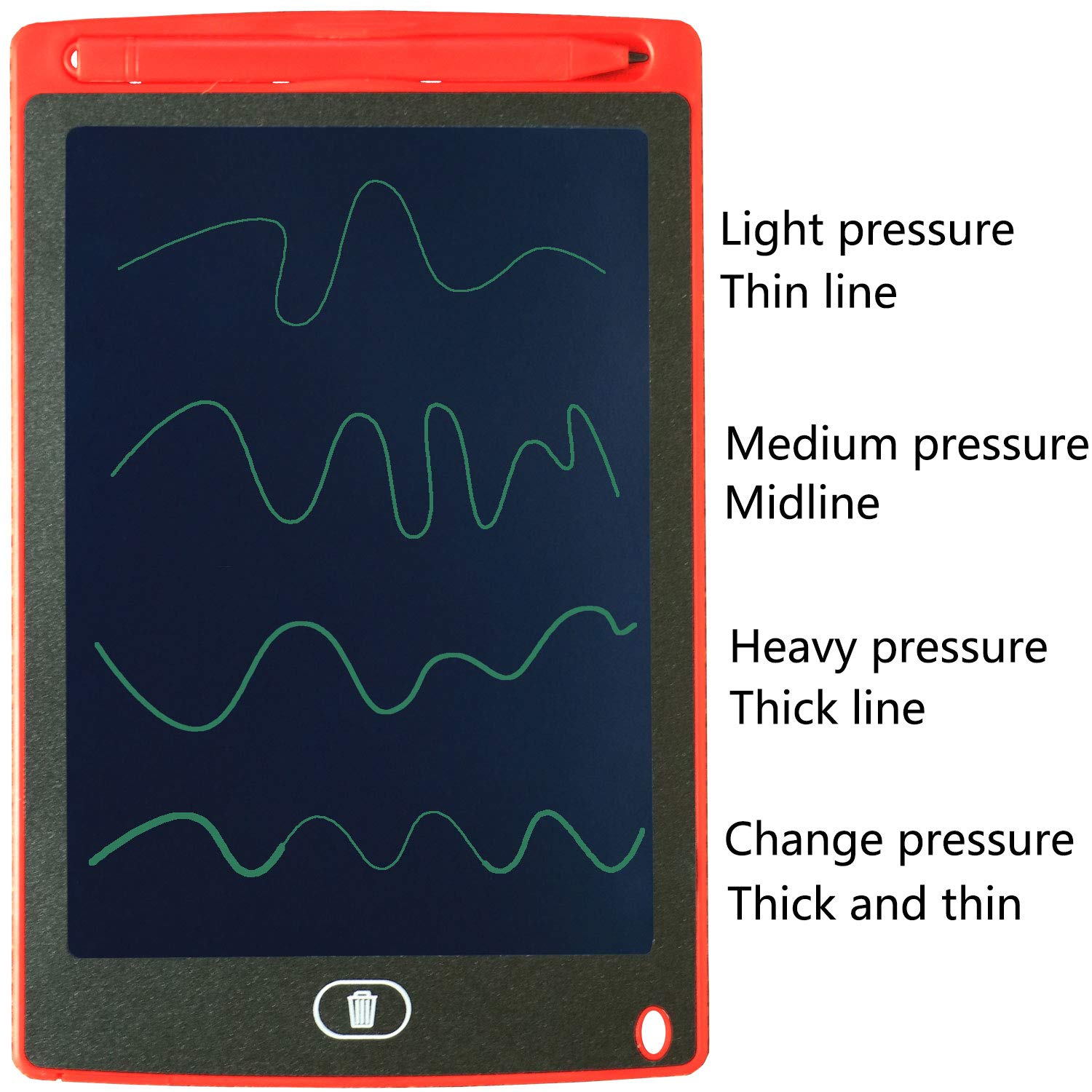 LCD Writing Tablet Doodle Writing Board erasable and Reusable Drawing pad Gifts for Kids, Adults and Students with Lock Button (8.5 inch, red)