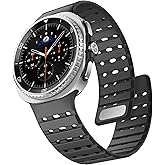 Spapoy Magnetic Band Compatible with Samsung Galaxy Watch 8 40mm 44mm / Watch 8 Classic 46mm Band, Strong Magnet Soft Breathable Silicone Sport Strap for Men Women