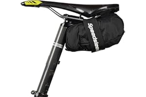 Speedsleev Ranger Large Bike Saddle Bag – Compact Under Seat Cycling Pack for Road, Gravel & MTB – Waterproof, Rattle-Free Tool Storage – Lightweight Bike Gear Bag with Reflective Safety Strap – Black