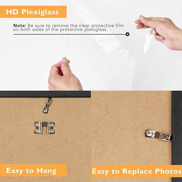QOTIB 12X20 PICTURE FRAME BLACK FOR WALL MOUNTING, HORIZONTAL AND VERTICAL FORMATS FOR WALL HANGING, WOOD 12X20 FRAME, BLACK, 1 PACK