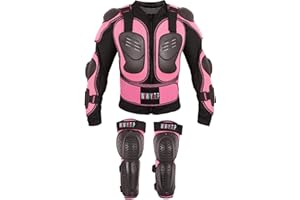 WEWAYSTEP Kids Motorcycle Jacket Dirt Bike Gear,Motocross Spine Chest Protector Armor Suit with Knee Shin Guards