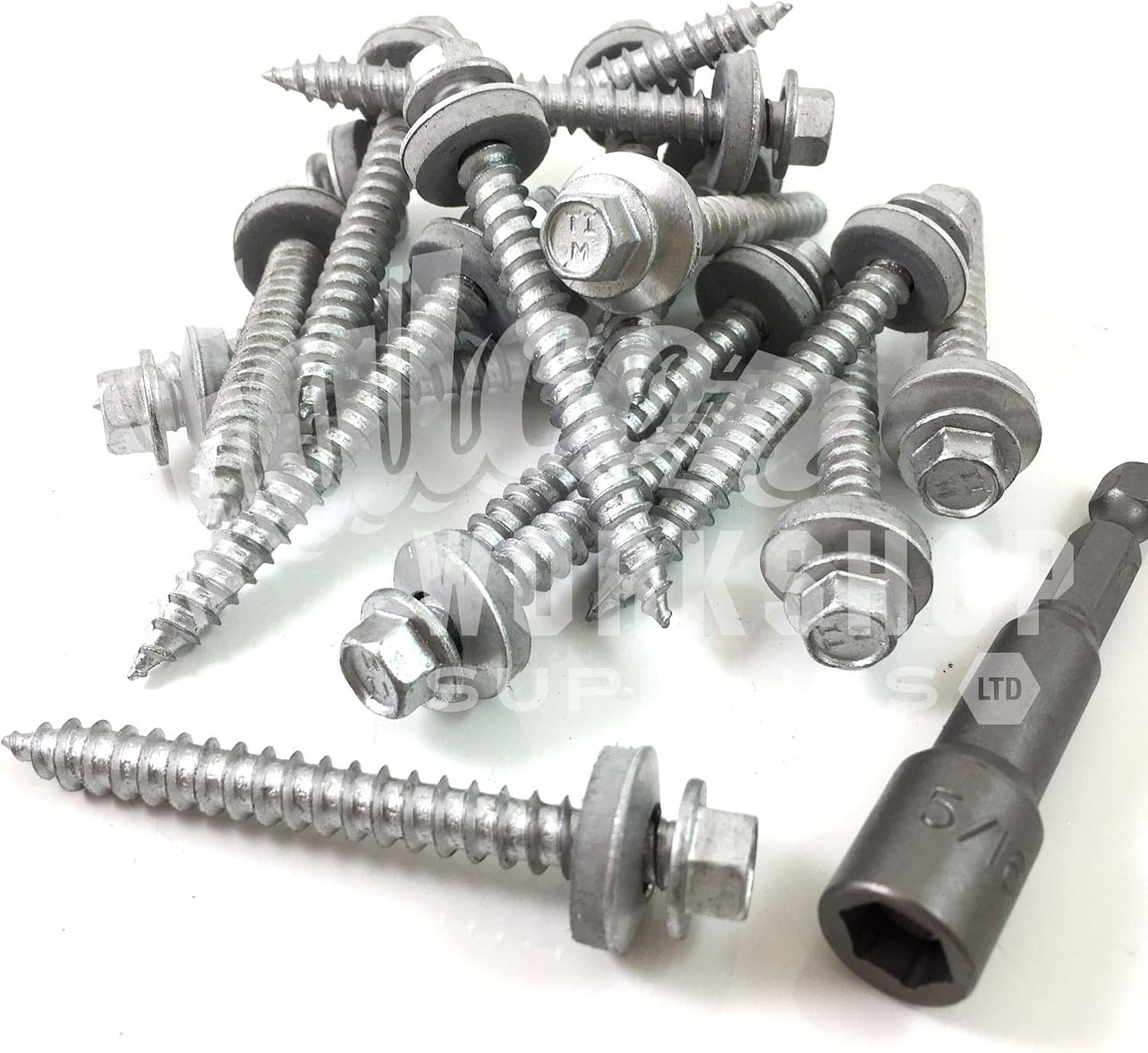 100, 6.3mm (14g) x 80mm Corrugated Timber Tek Tec Roofing Screws Self