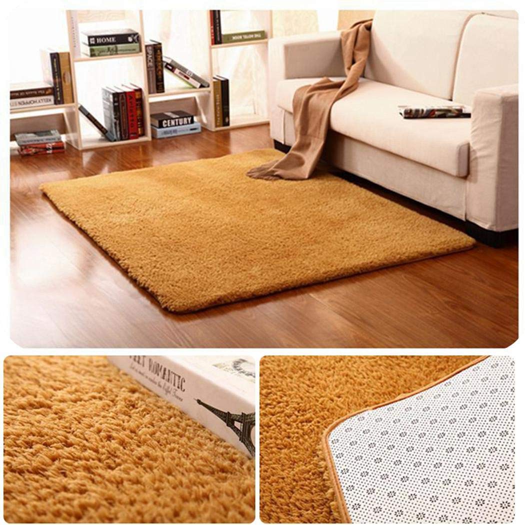 TEXXIS Household Solid Color Mat Living Room Bedroom Wool Plush Decoration Rug Area Rugs