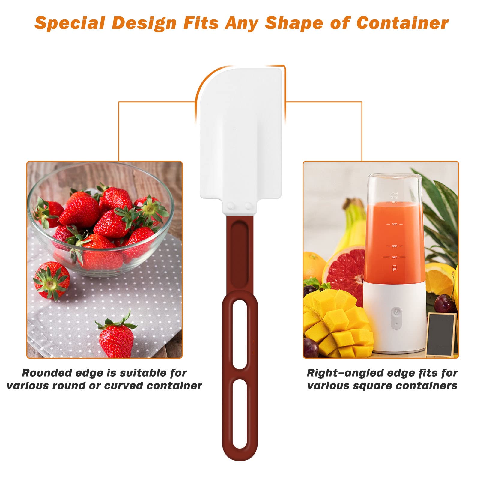 High-Temp Silicone Spatulas, 10'' Commercial Spatula 500°F Heat-Resistant Non-Stick Silicone Scraper, Set of 2 (10-Inch, NSF)