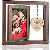 EPDPLAY Christmas Day Gifts From Daughter Son, Mom Double-Sided Rotating 4 x 6 Wooden Picture Frames with Warm Heart Pendant, Birthday Gifts for Mom Mother-in-Law Christmas