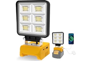 T-SUN 50W 5000LM LED Work Light, Cordless Portable Light for Dewalt 20V Max Battery(Not Included), with USB C & USB Port for Jobsite, Emergency, Garage, Car Repair.