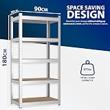 ZENO 5 Tier Garage Shelving Heavy Duty Metal Warehouse Racking 175KG Silver view 2
