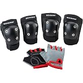 Schwinn Kids Bike Gloves Set, Knee and Elbow Pads, Protective Gear, Girls and Boys Bike Accessories, Black/Gray
