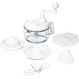 Weston Multi Function 8-Cup Manual Mixer , Chop and Mix in One Container, 3 Blade Chopper,White