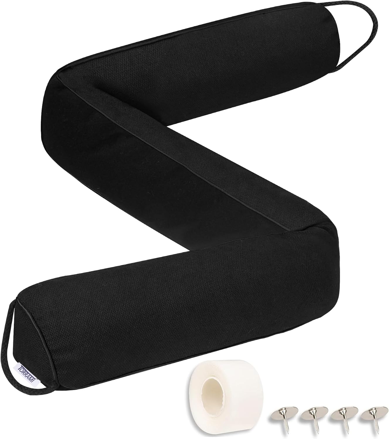 Draft Stoppers - TORRAMI Under Door Draft Stoppers 30 Inch, Heavy Triangle Stop Draft Block Cold Air/Wind/Breeze Noise Blocker Door Sweeps Weather Stripping Bottom Seal Black