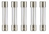 Pack of 5 Cooper Bussmann 250V 5A Time Lag Glass