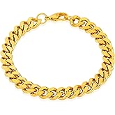 Invicta Bracelet for Men, Stainless Steel Curb Link Chain Jewelry, 8.5mm-11.5mm, 8.5"-9"