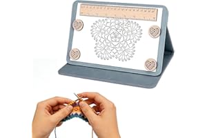 Magnetic Pattern Holder, Foldable Knitting Chart Keeper with Ruler for Knitting, Crochet, Cross Stitch