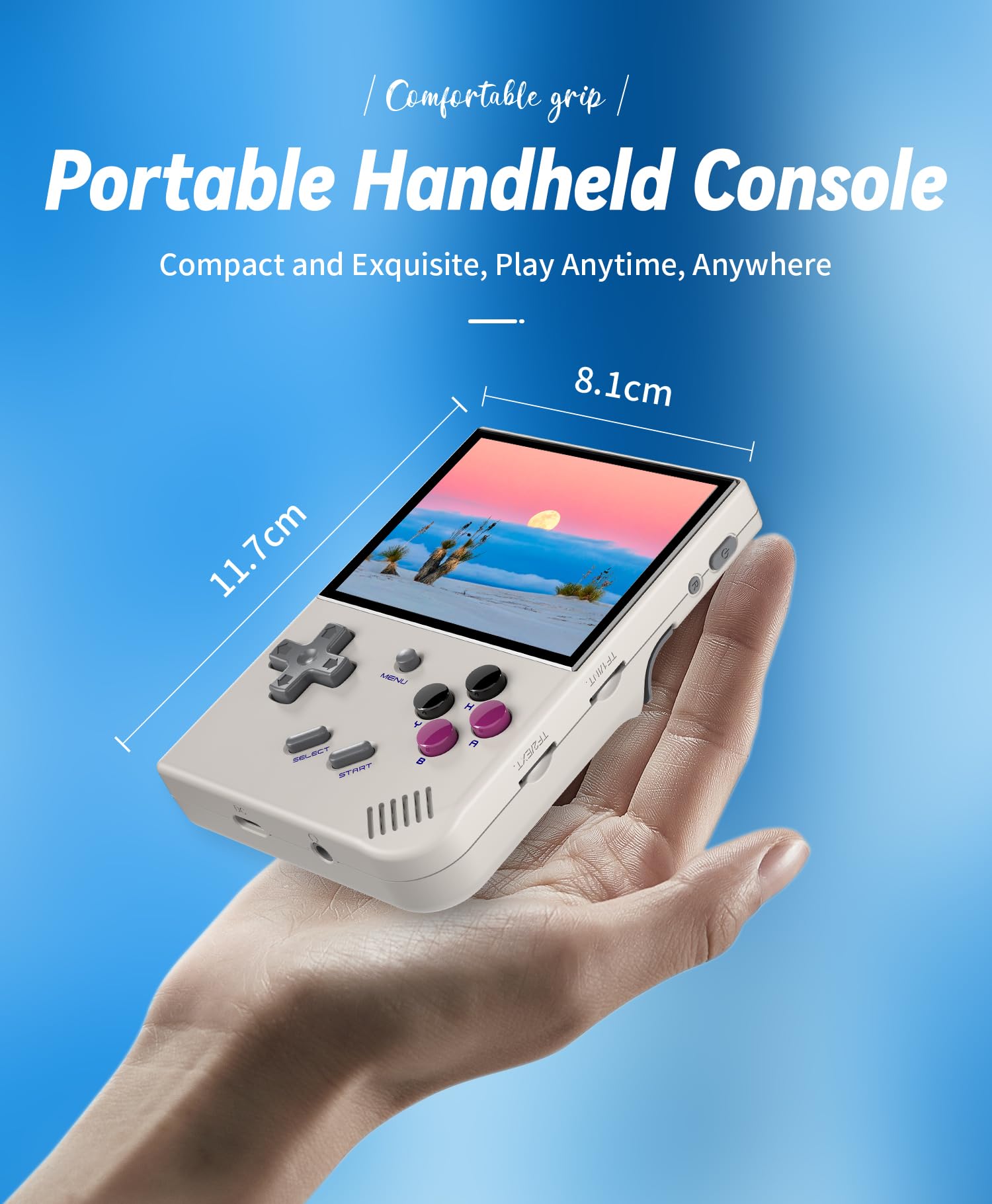 RG35XX Plus Retro Video Handheld Game Console Linux System 3.5 in IPS Screen Built-in 3300mAH Battery 64G TF Card Preinstalled 5500 Classic Games(RG35XX Plus Grey New)