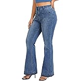 roswear Bell Bottom Jeans for Women High Waist Stretchy Flare Jeans Denim Trousers Pants