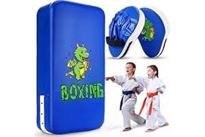 HyDren 2 in 1 Blue Dinosaur Punching Mitts Kick Pack Set for Kids Boxing Mitts Focus Pads and Taewondo Kick Pad Shield for Youth Boxing Muay Thai Karate Kickboxing Martial Arts MMA Home Gym Training