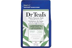 Dr Teal’s Salt Soak with Pure Epsom Salt, Cannabis Sativa Hemp Seed Oil, 3 lbs (Packaging May Vary)