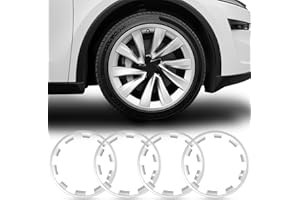 Abystar Wheel Rim Protector for Tesla Model Y Juniper 20” Helix Wheels, 4PCS ABS Anti-Curb Scratch Guard, Silver Rim Edge Trim, No-Drill Snap-On Installation, for Model Y 2026 Accessories