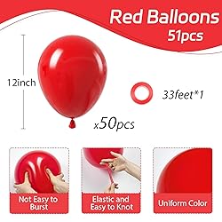 Awenztech Red Balloons 12 inch, Red Latex Balloons