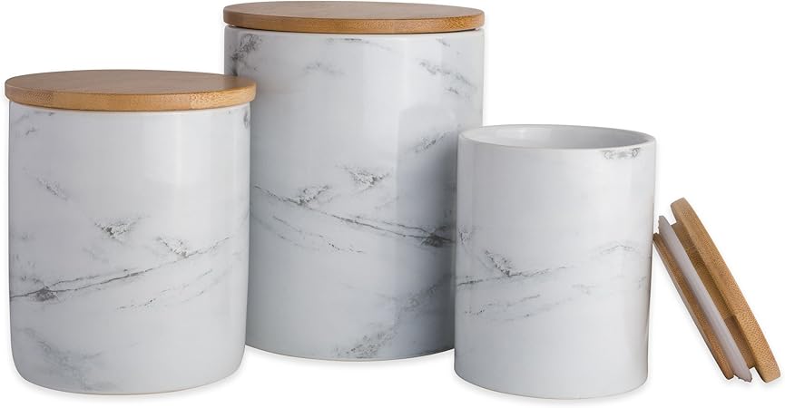 tea coffee sugar canisters marble