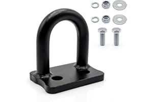 Front Tow Hook Tow Loop Compatible with Polaris RZR 900S 1000S 1000XP General – Heavy Duty 16mm Steel Recovery Hook, Black Po