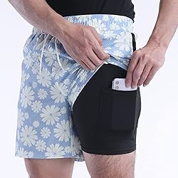 Biwisy Men's Quick Dry Swimming Trunks with Mesh