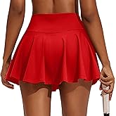 PINSPARK Womens Tennis Skirt Pleated Athletic Skirts with Pockets Shorts High Waisted Golf Skort for Workout Pickleball