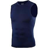 RIKUAOU Compression Shirt Men, Sleeveless Athletic Tank Top Workout Undershirt, Quick Dry Base Layer for Gym Running Training