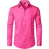 ZEROYAA Men's Wrinkle Free Long Sleeve Dress Shirt Business Casual Modern Slim Fit Button Down Shirts for Wedding and Office