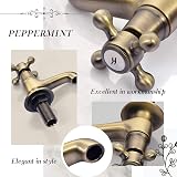 Peppermint Basin Pillar Taps Pair Antique Brushed Bronze Twin Bathroom Mixer view 5