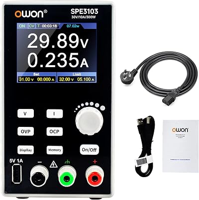OWON SPE3103 Programmable DC Power Supply 300W 30V 10A 4 Digit TFT USB SCPI Lab