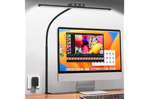 EppieBasic Desk Lamp, Bright LED Desk Lamps with Clamp, Eye-Caring Architect Light for Home Office, 12W Overhead Office Light