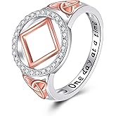 HUKKUN NA Sobriety Ring 925 Sterling Silver Alcoholics Anonymous Ring Celtic Stay Sober Recovery Rings Alcoholics Anonymous Ring for Women Friend Size 7 8