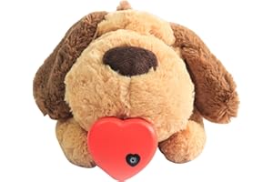 Dog Plush Toy With Heart Beat for Comfortable Behavioral Training and Sleep Aid - Soothing Doll for Smart Dogs and Cats (B: P